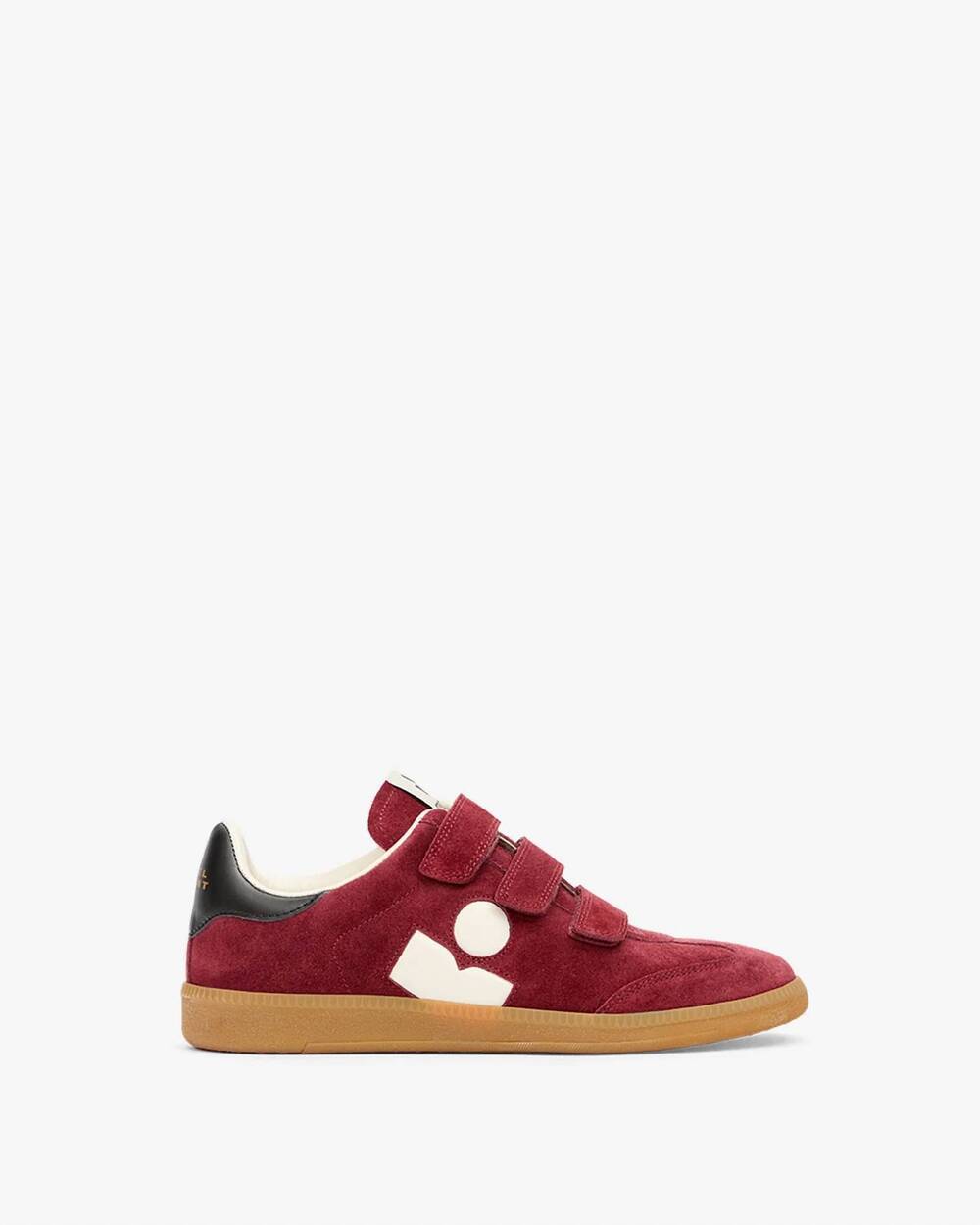 NEW ISABEL MARANT women's beth sneakers in burgundy-ecru